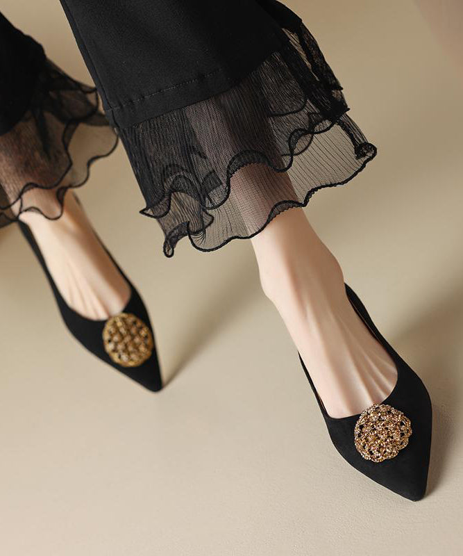 Women's Kitten Heels Gold Accent | Slip On