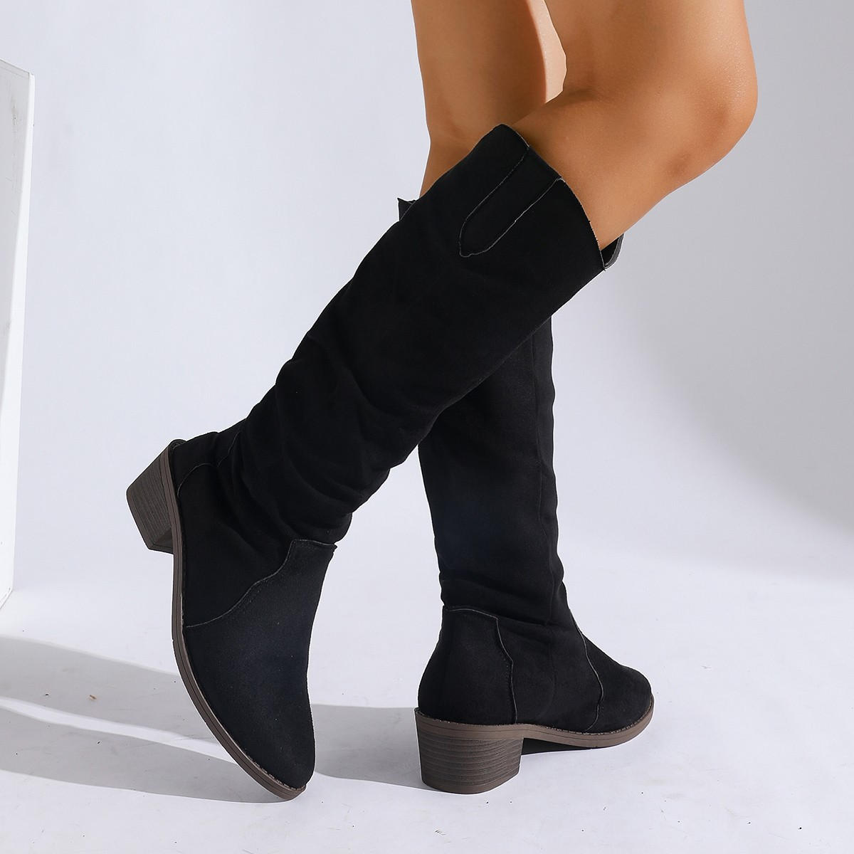 Women's Knee High Boots With Low Block Heel | Classic Style