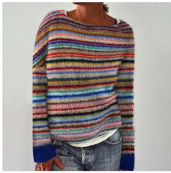 Women's Knit Jumper With Colourful Fair Isle Pattern | Sweater