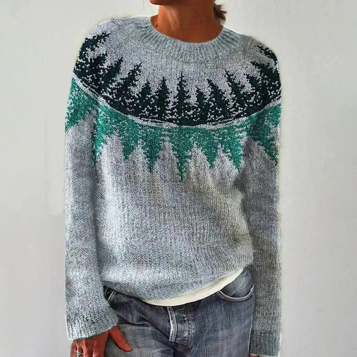 Women's Knit Jumper With Colourful Fair Isle Pattern | Sweater