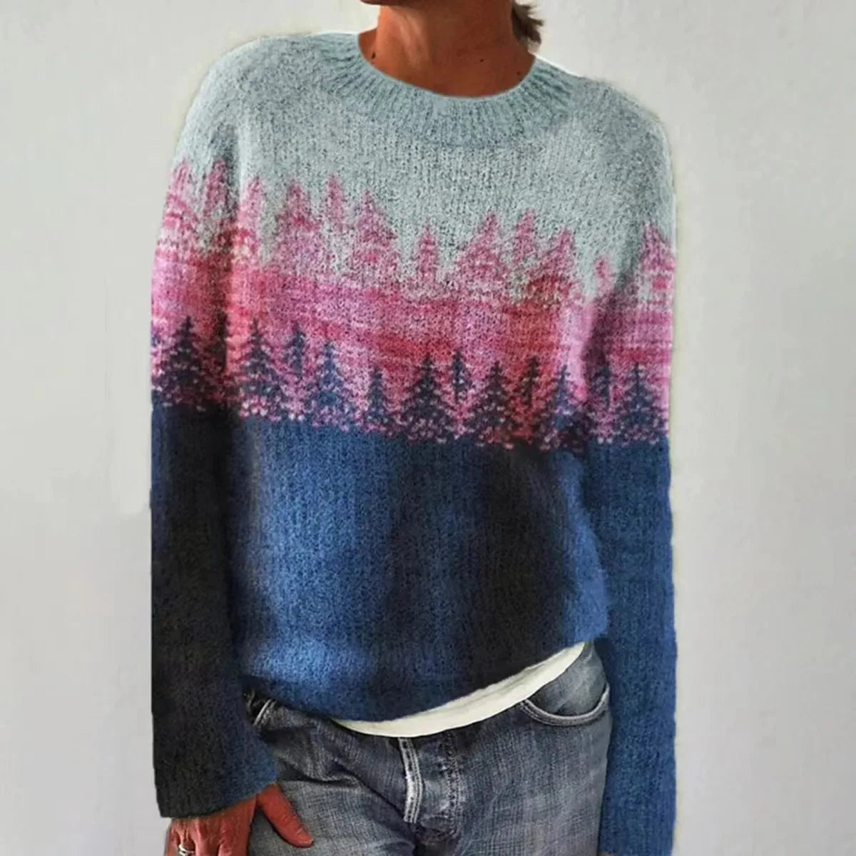 Women's Knit Jumper With Colourful Fair Isle Pattern | Sweater