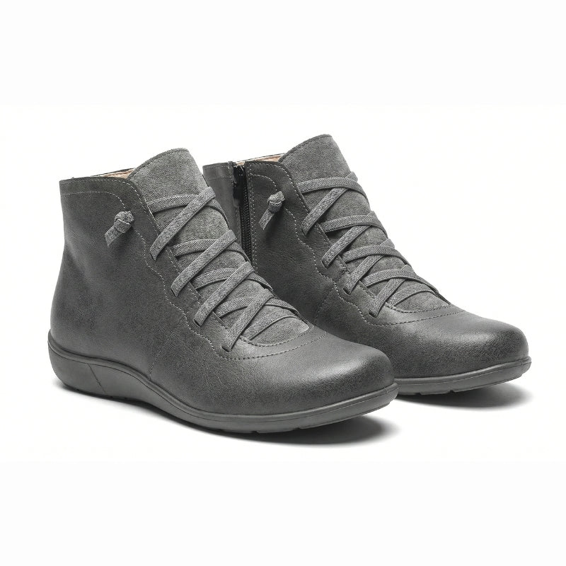Women's Lace-Up Ankle Boots With Zip | Comfort