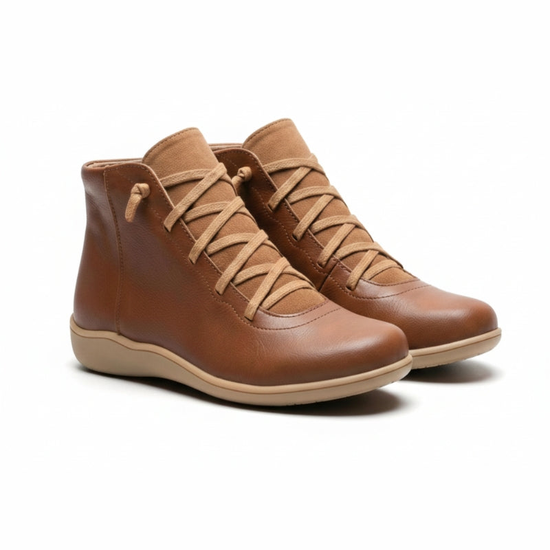 Women's Lace-Up Ankle Boots With Zip | Comfort