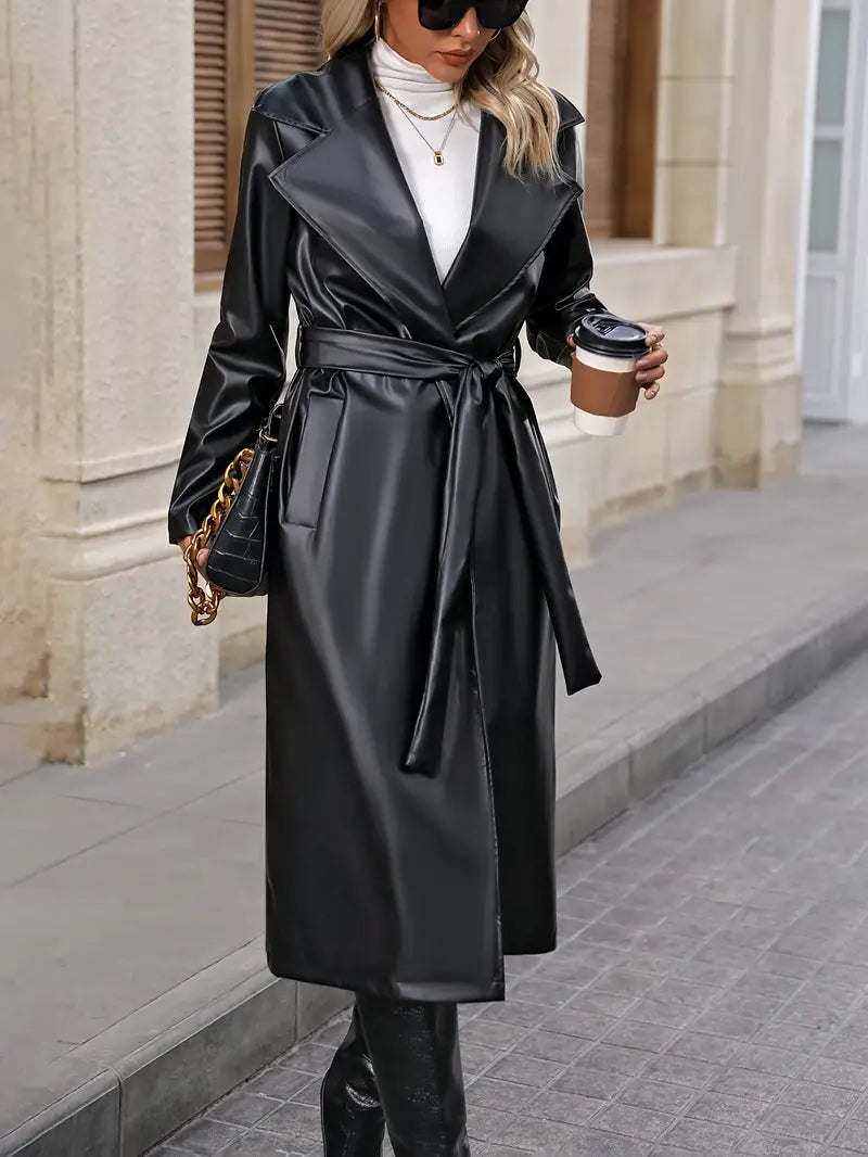 Women's Ladies Overcoat Belted Lapel | Statement