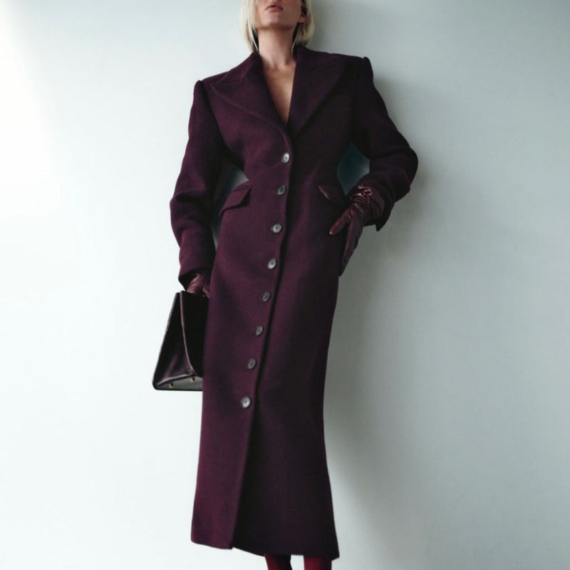 Women's Ladies Overcoat Button Front Lapel | Tailored