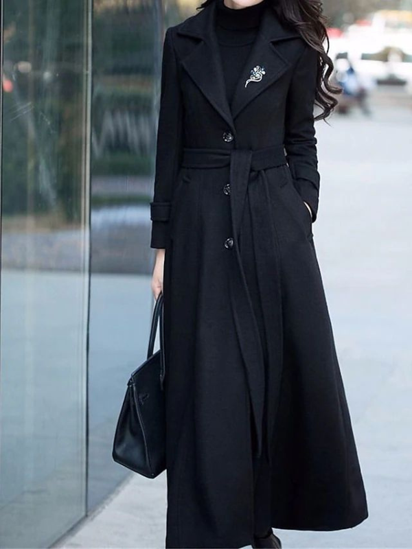 Women's Ladies Overcoat Double Breasted Belted | Trench