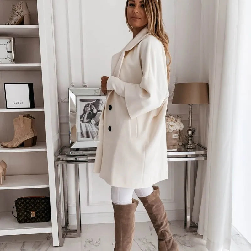 Women's Ladies Overcoat Open Front Buttoned | Oversized