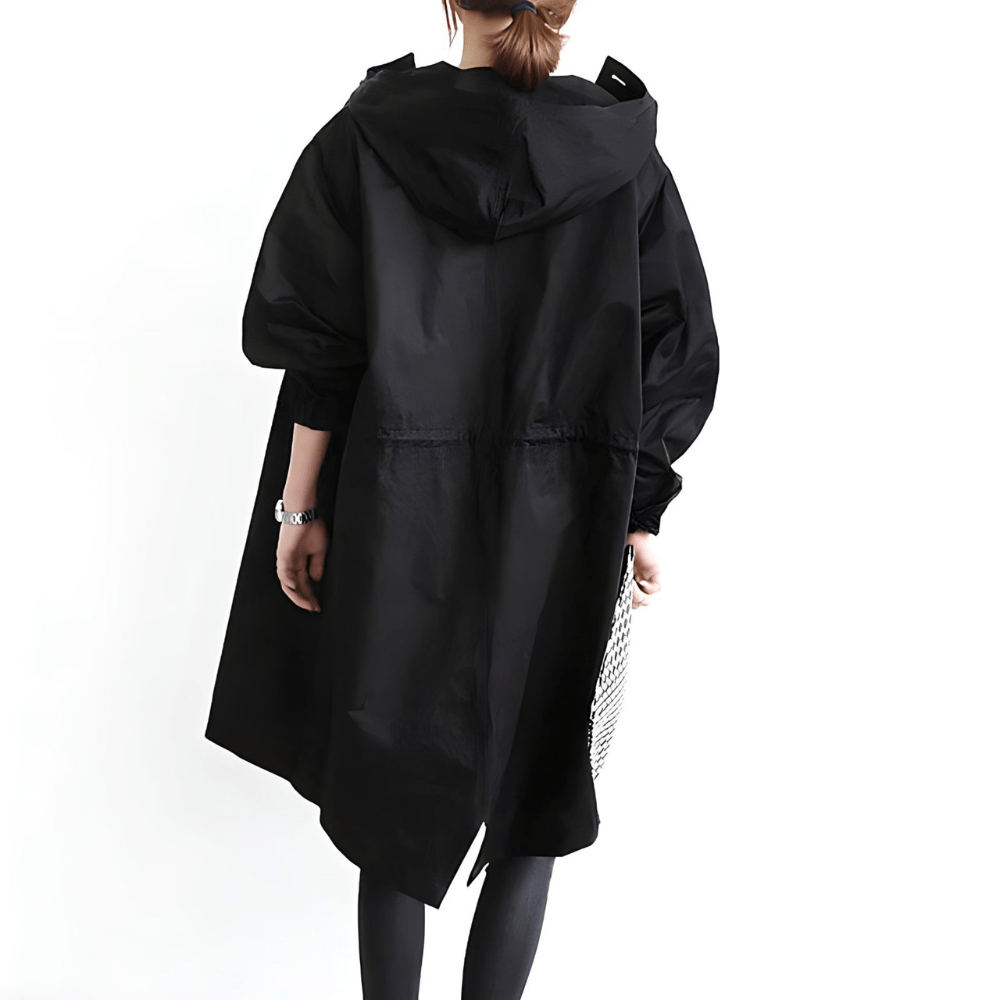 Women's Long Jacket With Hood And Pockets | Trench Coat