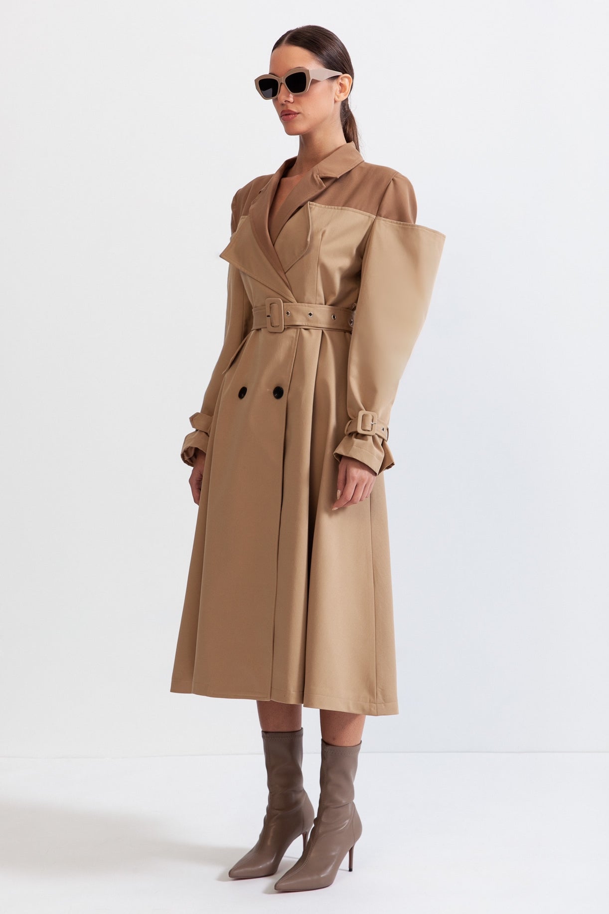 Women's Long Trench Coat Belted Double Breasted | Winter
