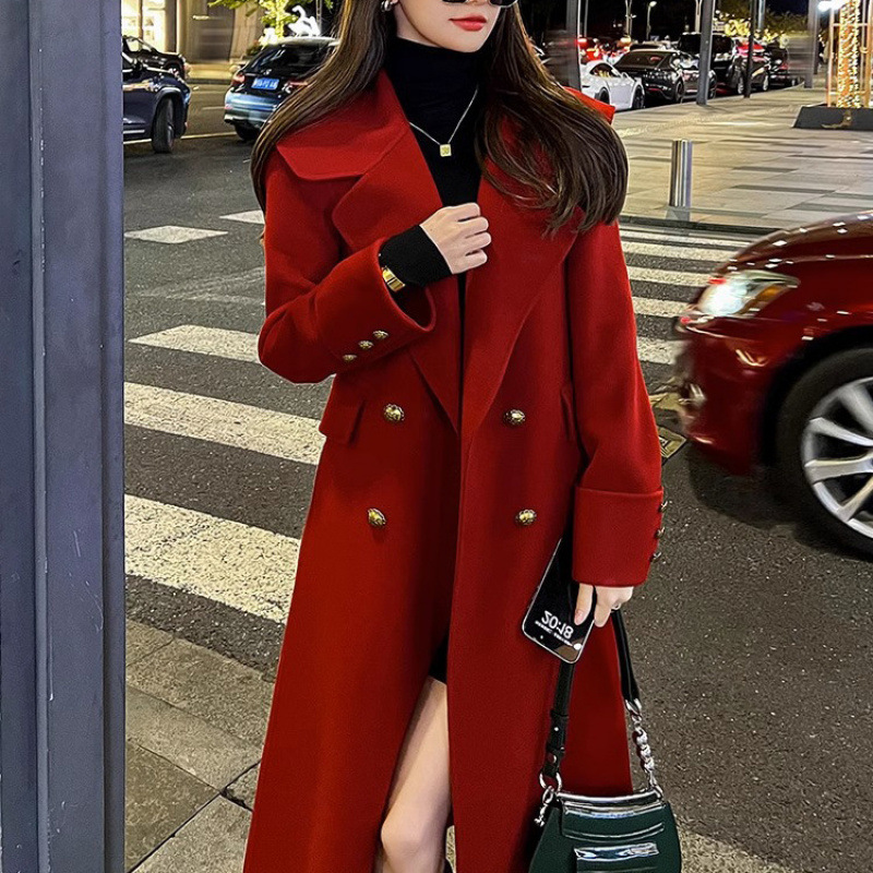Women's Long Trench Coat Double Breasted | Winter