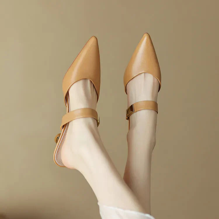 Women's Mules Pointed Toe Strap Heeled | Formal