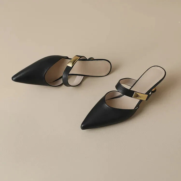 Women's Mules Pointed Toe Strap Heeled | Formal