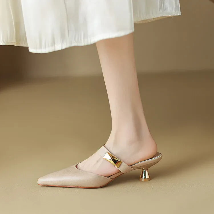 Women's Mules Pointed Toe Strap Heeled | Formal