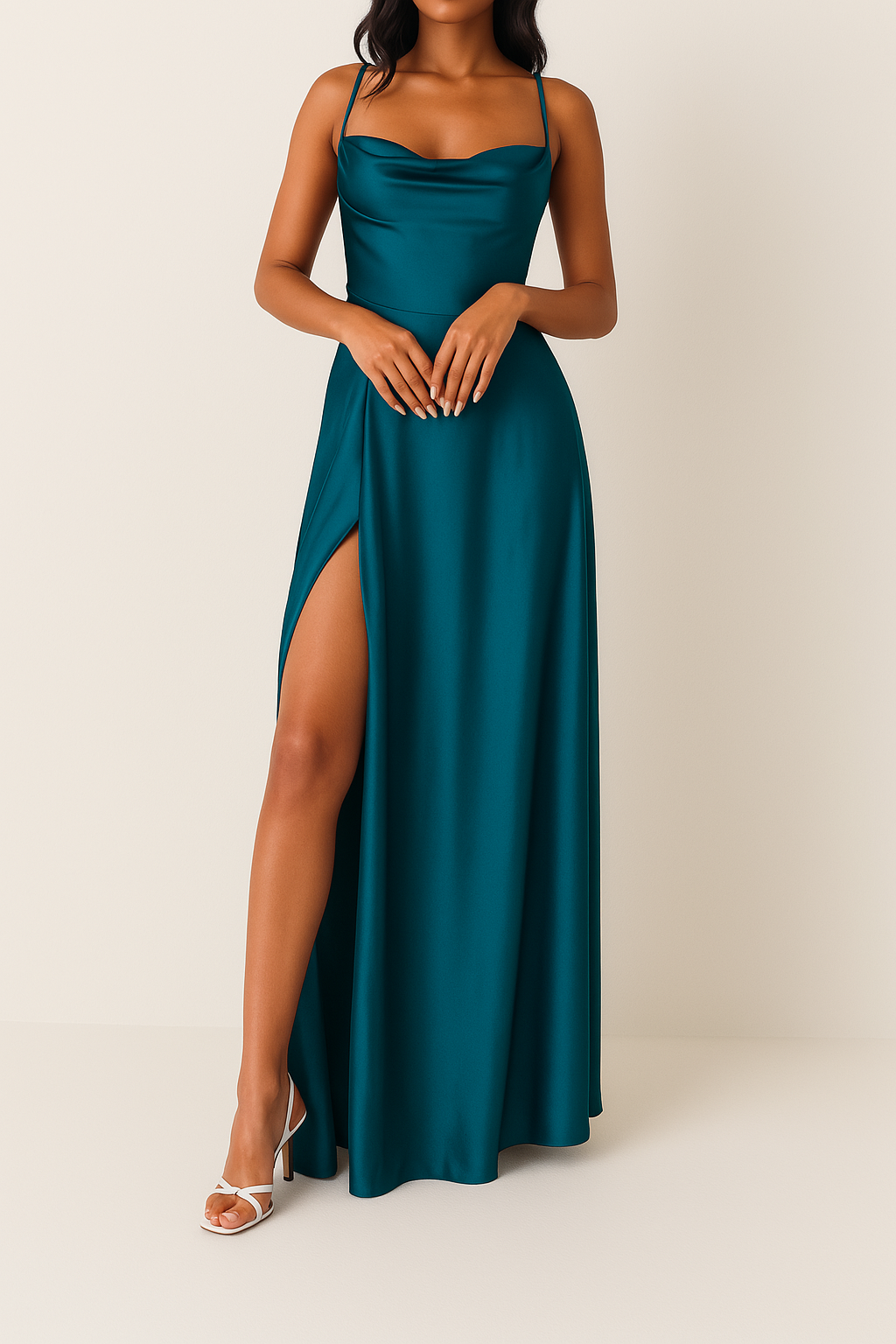 Women's New Years Eve Outfit Cowl Maxi Dress | Party
