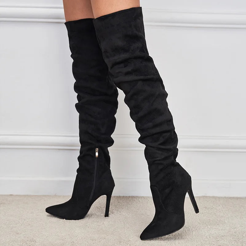 Women's Over The Knee Boots With Side Zip | Stiletto