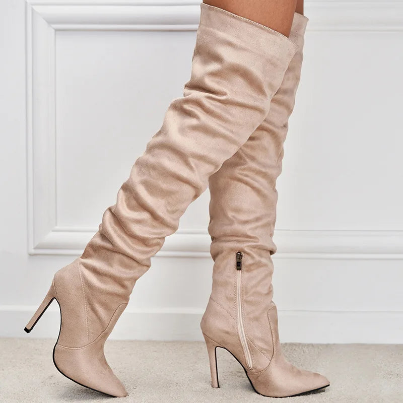 Women's Over The Knee Boots With Side Zip | Stiletto