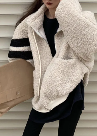 Women's Oversized Fleece Jacket Zip | Winter