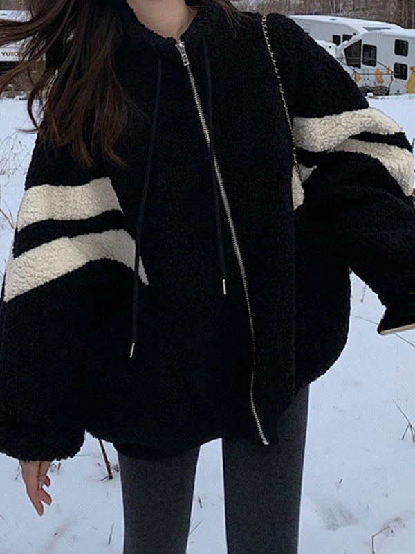 Women's Oversized Fleece Jacket with Zip | Winter