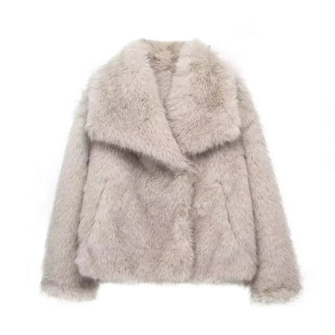 Women's Oversized Fur Coat Long Sleeve | Winter Jacket