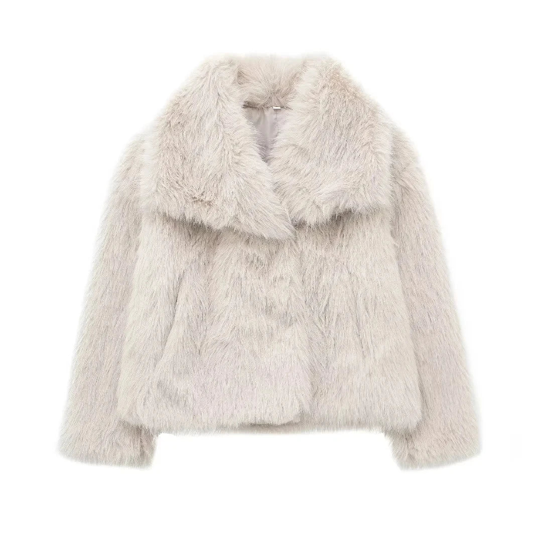 Women's Oversized Fur Coat Long Sleeve | Winter Jacket
