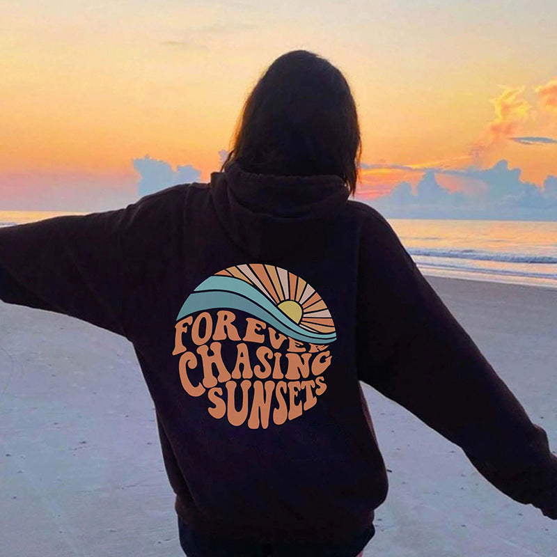 Women's Oversized Hoodie With Print | Sunset