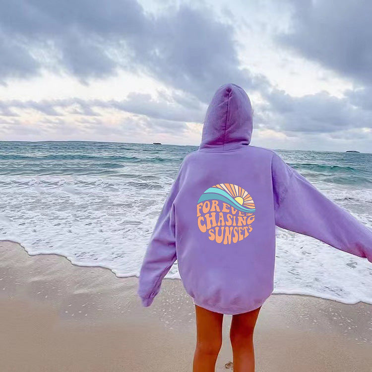 Women's Oversized Hoodie With Print | Sunset