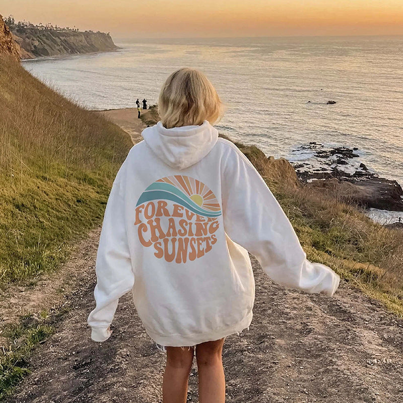 Women's Oversized Hoodie With Print | Sunset
