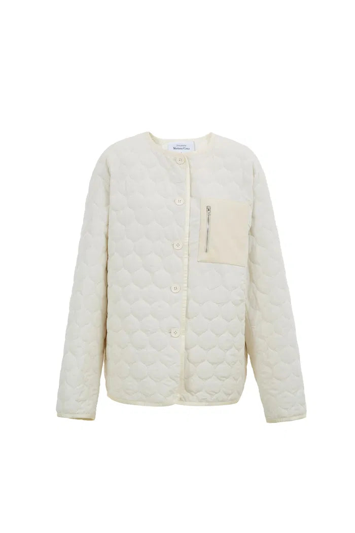 Women's Quilted Jacket With Zip Chest Pocket | Button-Up