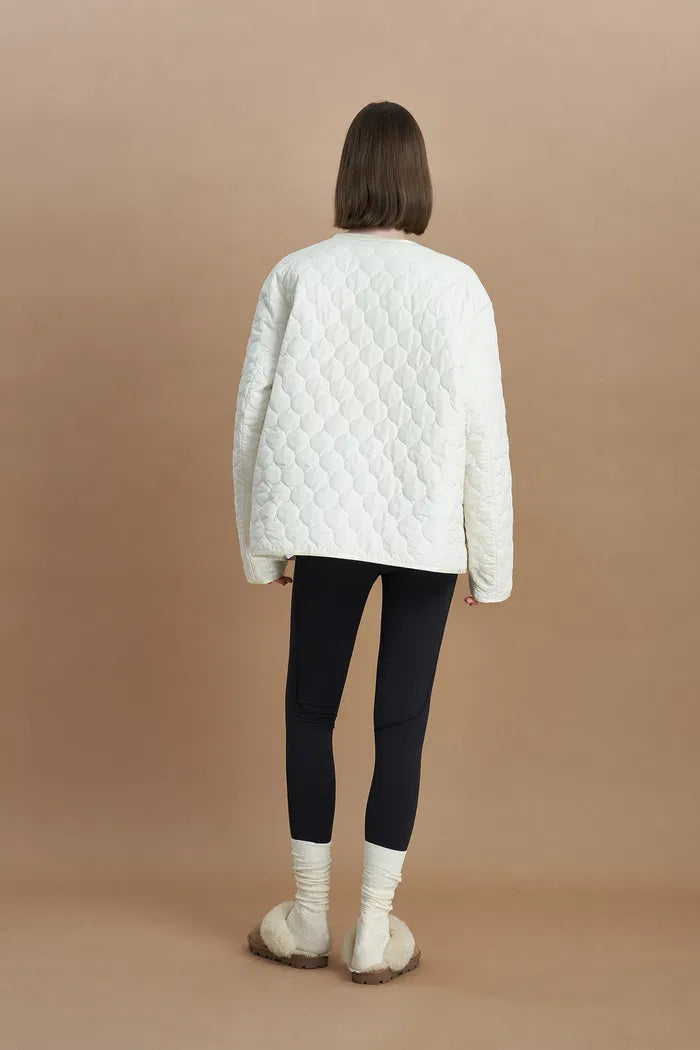 Women's Quilted Jacket With Zip Chest Pocket | Button-Up