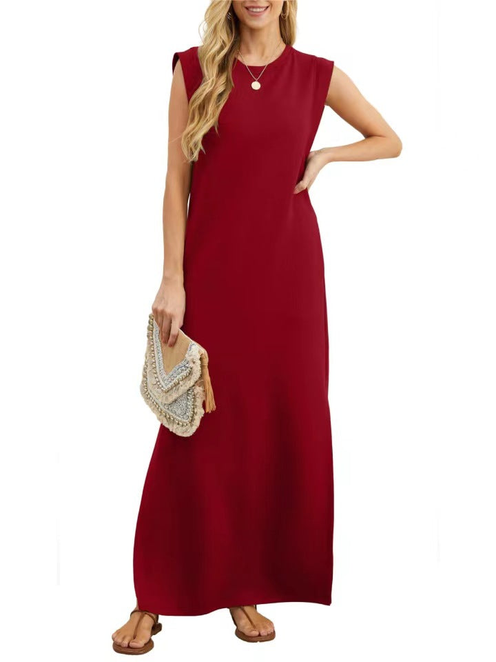 Women's Red Dress Sleeveless | Maxi