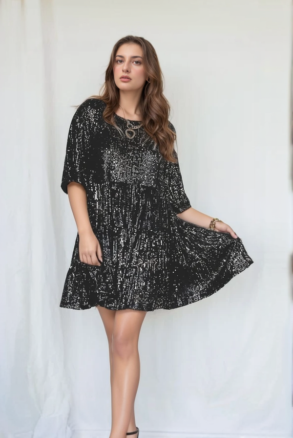 Women’s Sequin Mini Dress Loose Fit | Party