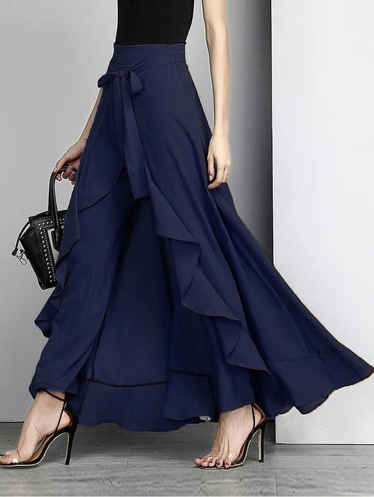 Women's Skirt Wrap Ruffle Maxi | Elegant