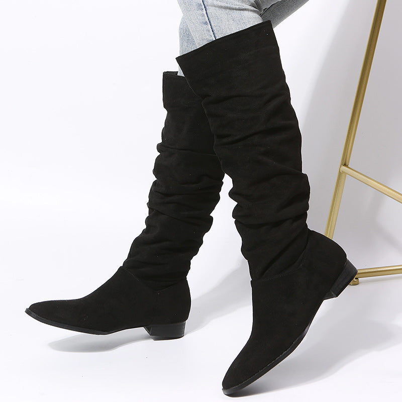 Women’s Slouch Knee High Boots | Flat