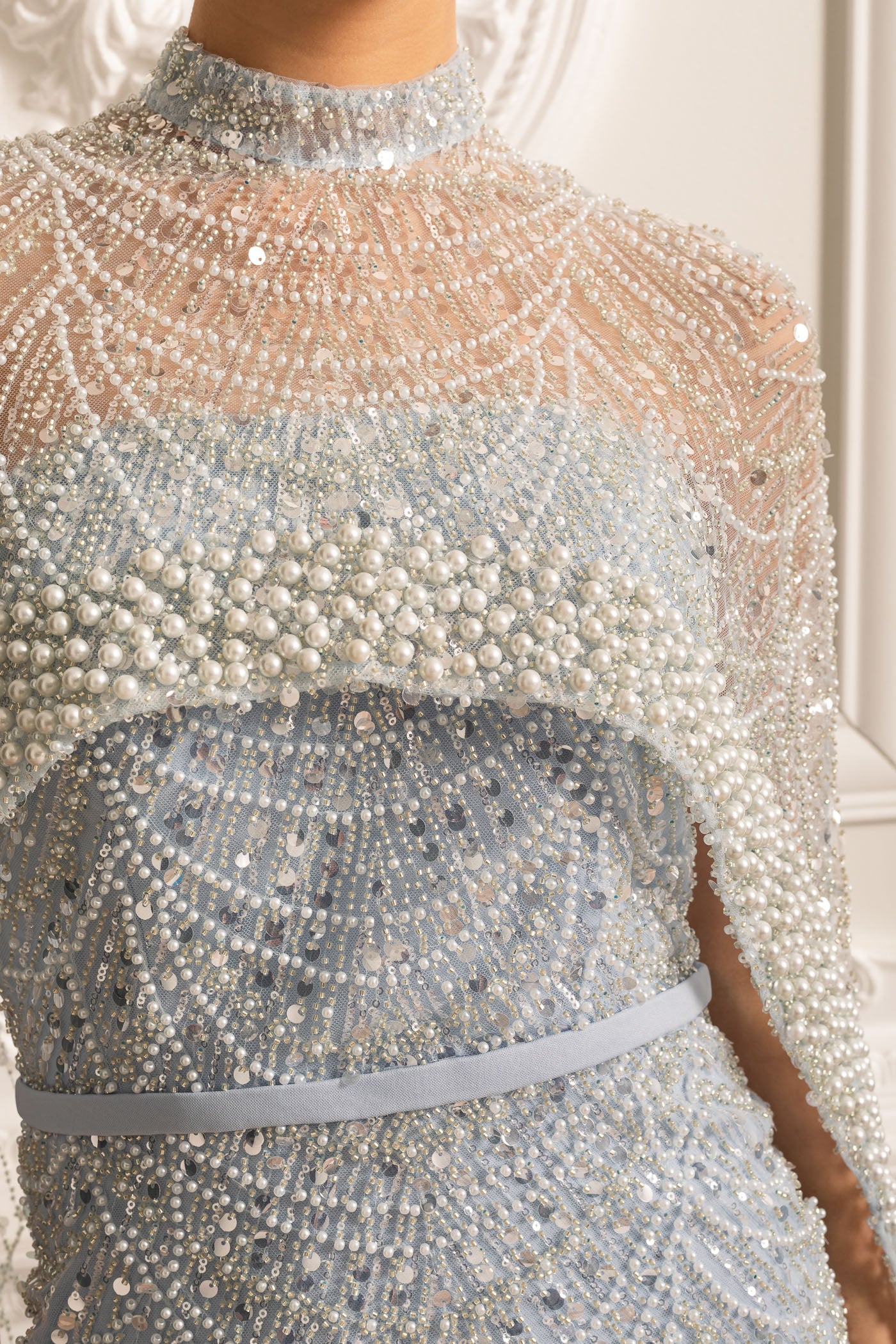 Women's Sparkly Prom Dress with Cape | Maxi