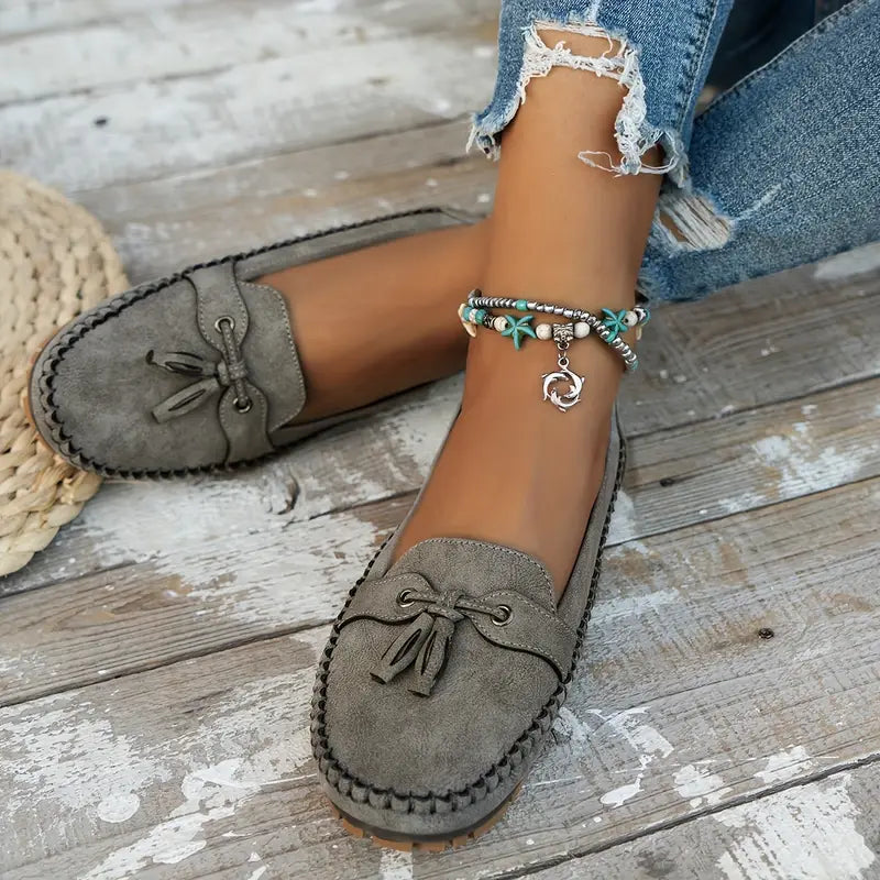 Women's Tassel Bow Slip On Casual Loafers | Everyday