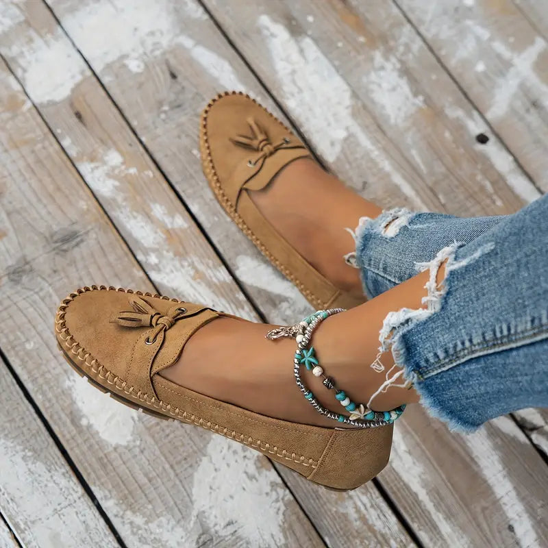 Women's Tassel Bow Slip On Casual Loafers | Everyday