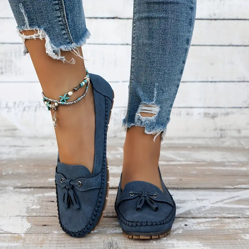 Women's Tassel Bow Slip On Casual Loafers | Everyday