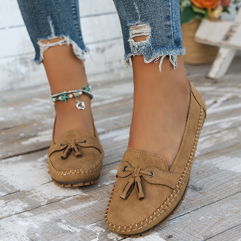 Women's Tassel Bow Slip On Casual Loafers | Everyday