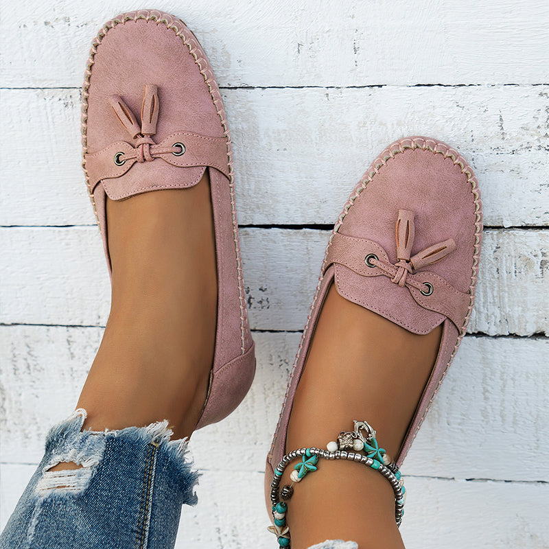 Women's Tassel Bow Slip On Casual Loafers | Everyday