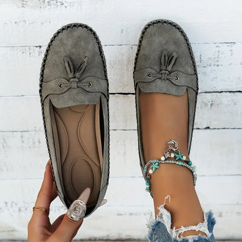 Women's Tassel Bow Slip On Casual Loafers | Everyday