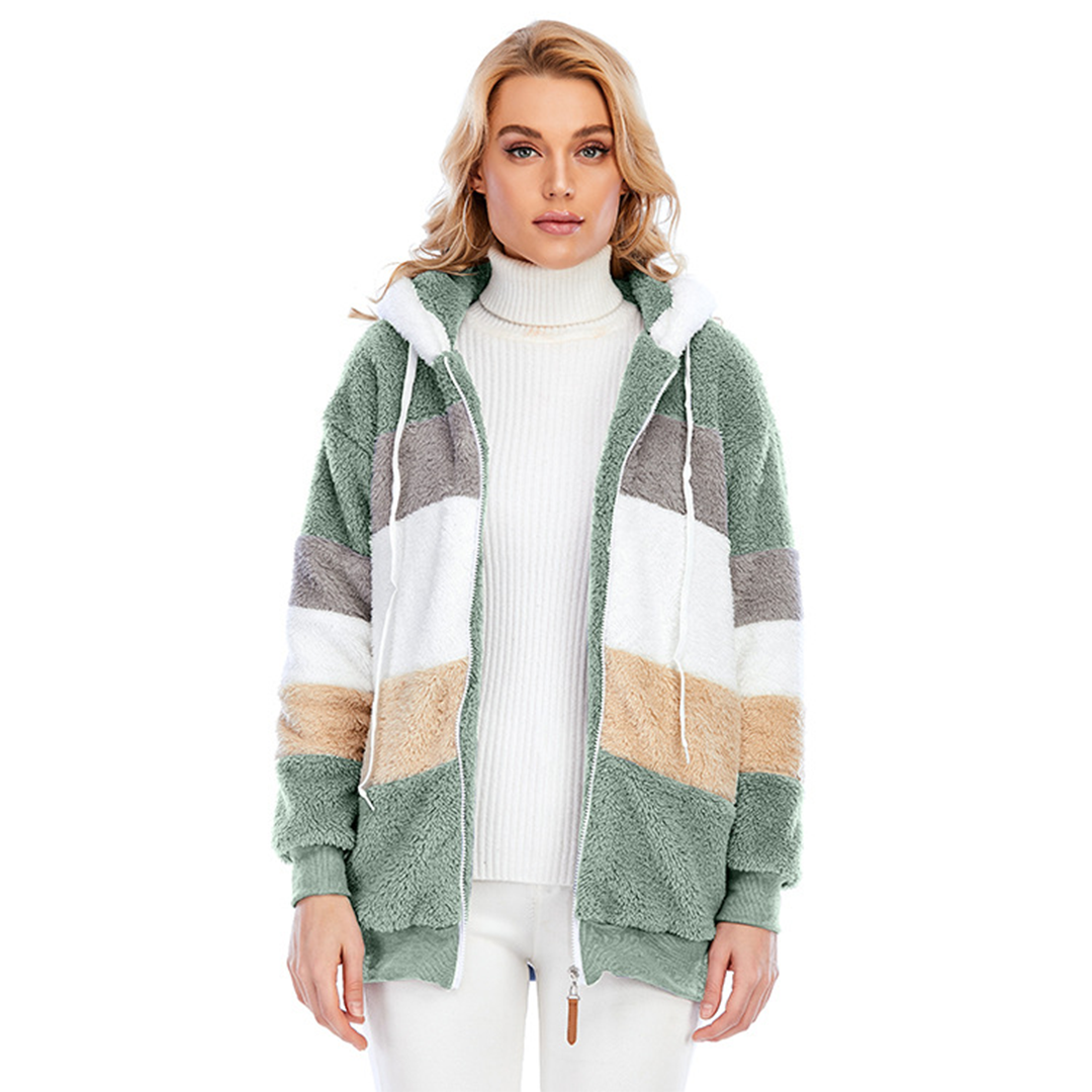 Women's Teddy Jacket With Hood | Zip Up