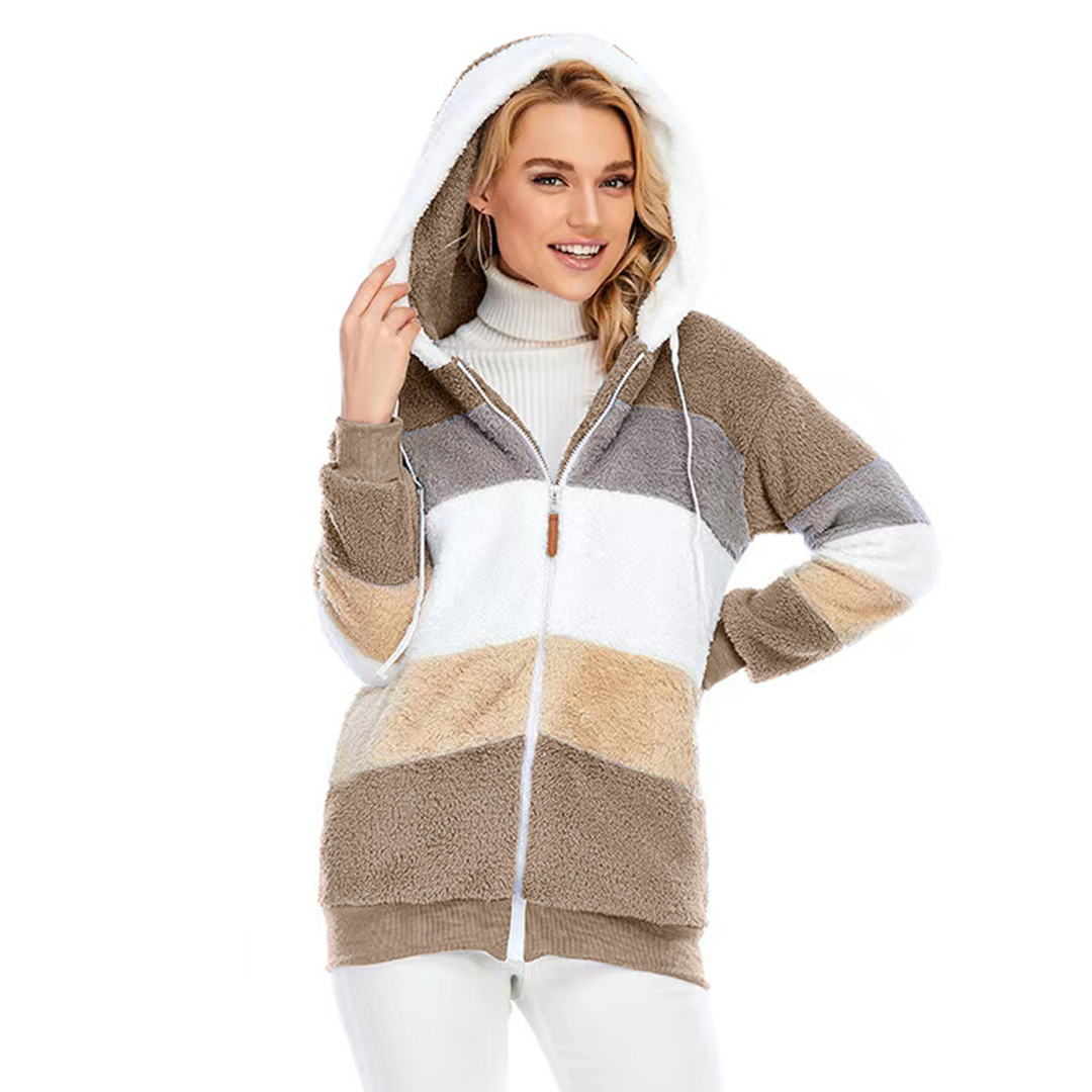 Women's Teddy Jacket With Hood | Zip Up