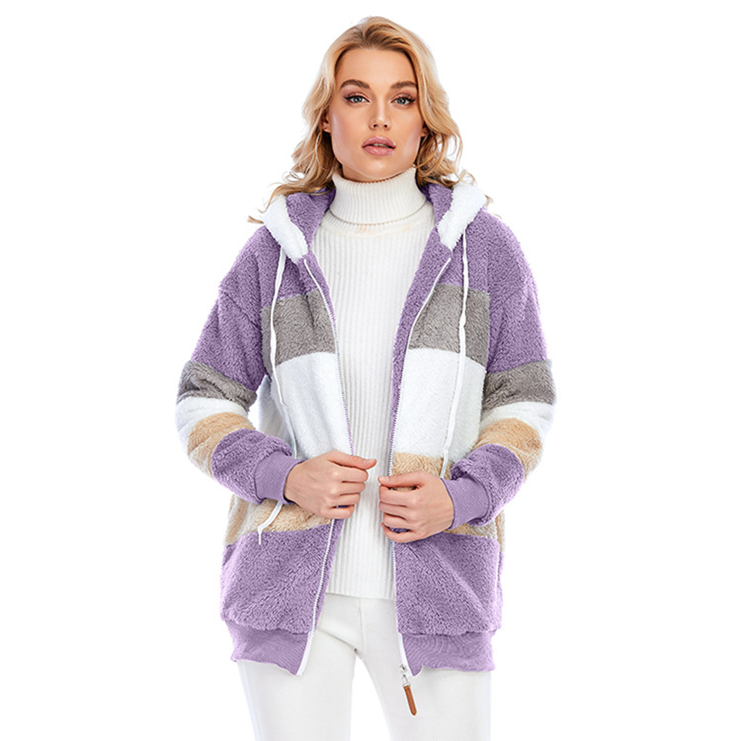 Women's Teddy Jacket With Hood | Zip Up