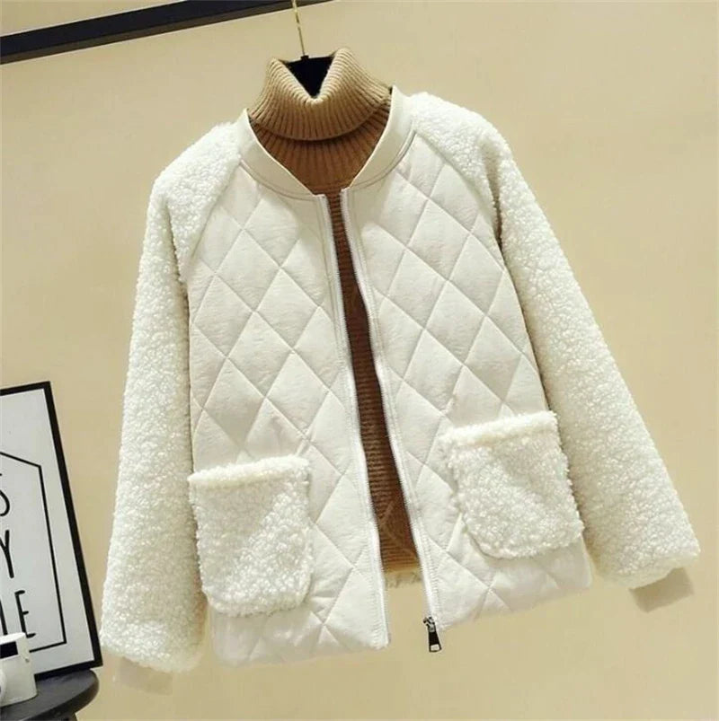 Women's Textured Sleeve Quilted Jacket | Zip Front