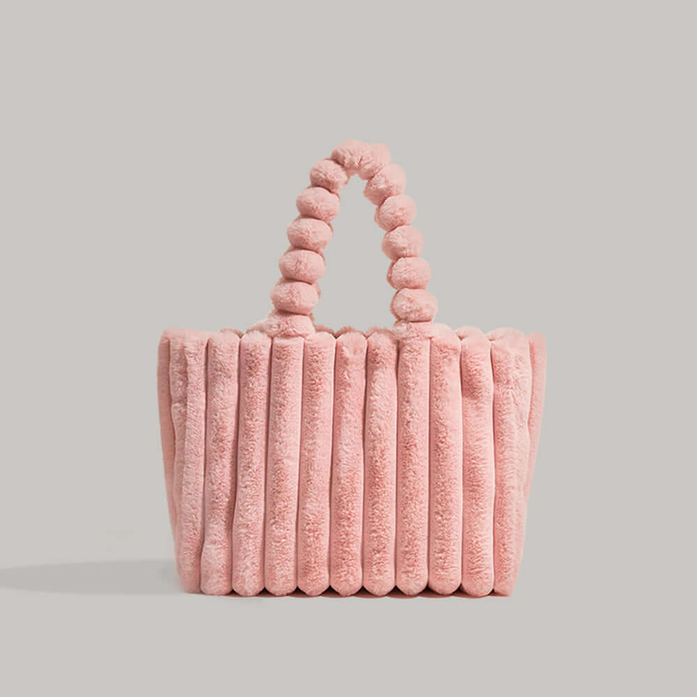 Women's Tote Bag Plush Pom-Pom Handles | Trendy