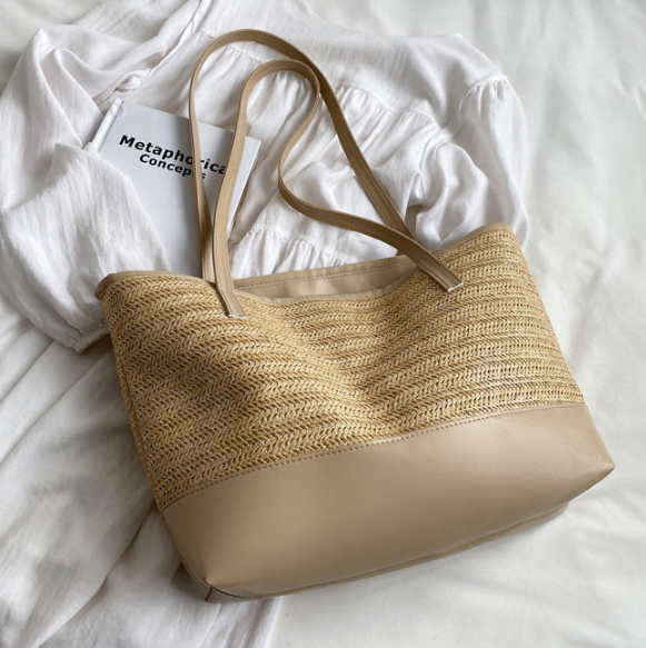 Women's Tote Bag with Woven Texture | Casual