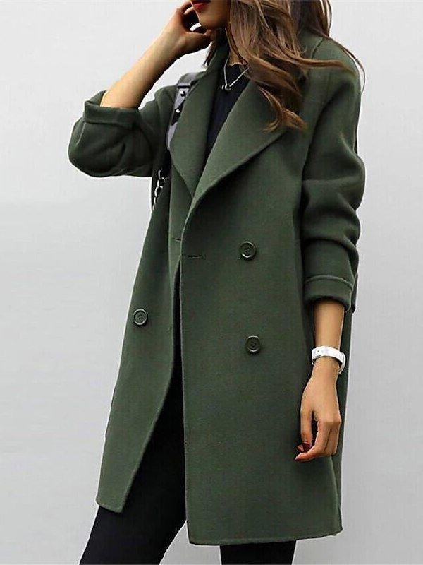 Women's Trench Coat Long Double-Breasted | Winter