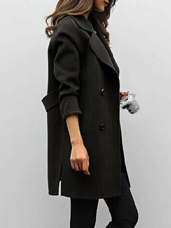 Women's Trench Coat Long Double-Breasted | Winter