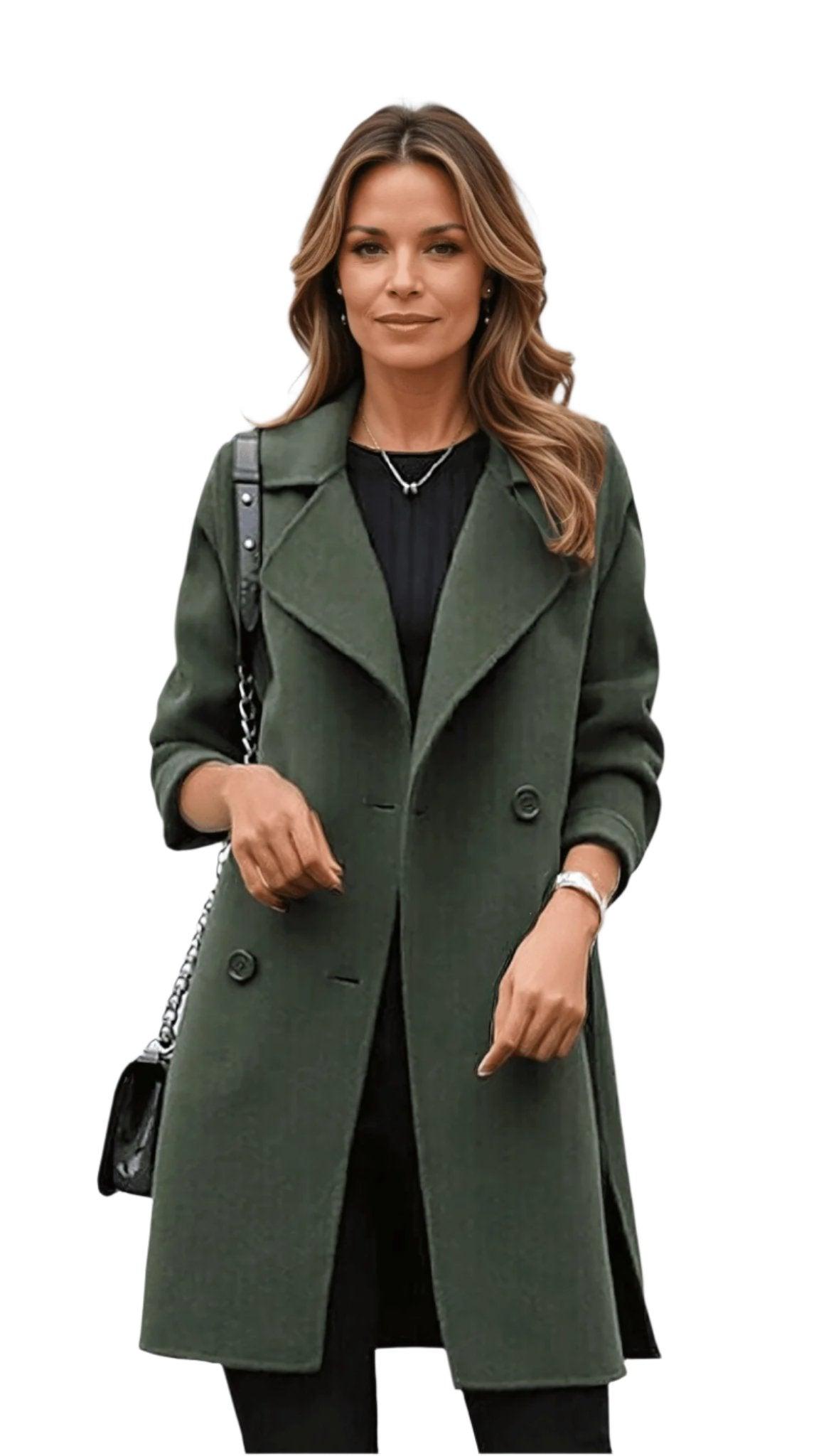 Women's Trench Coat Long Double-Breasted | Winter