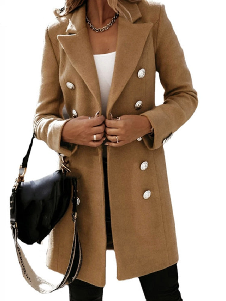 Women's Trench Coat Longline | Button Detail